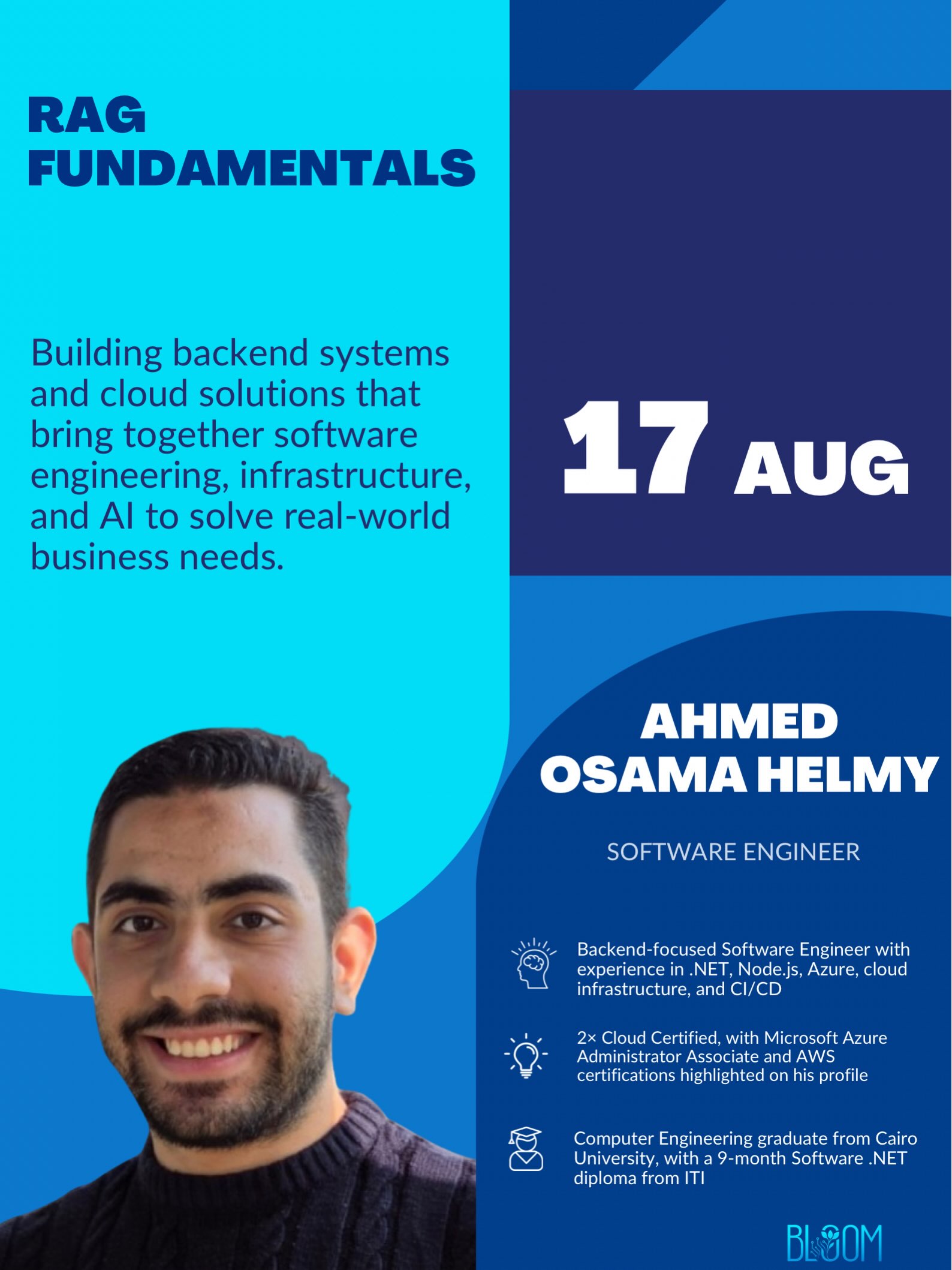 Speaker card for the RAG Fundamentals session at Dell AI Summer Academy